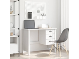 Vidaxl Mesa Com Gavetas Hill Branco 100 X 45 X 74 Cm