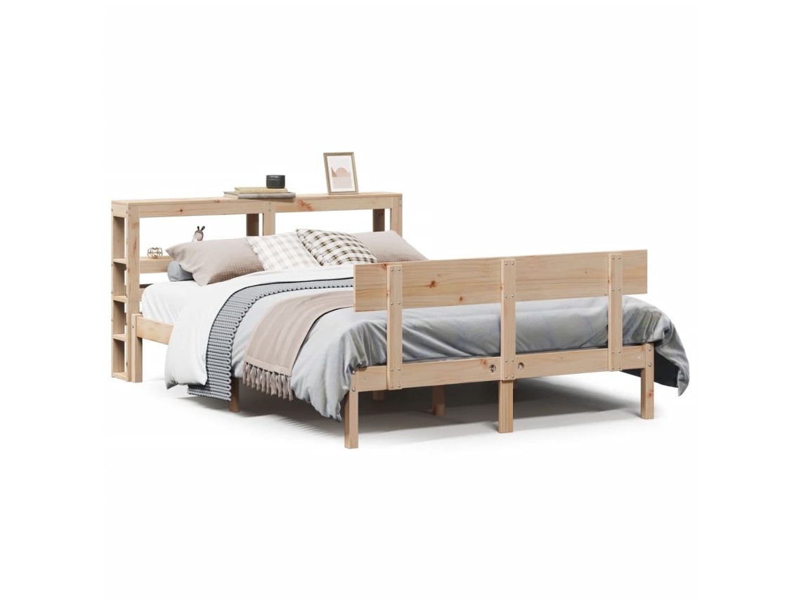 Bed Frame, Bed Frames Vidaxl Marrom Madeira De Pinho (120 X 200 Cm)
