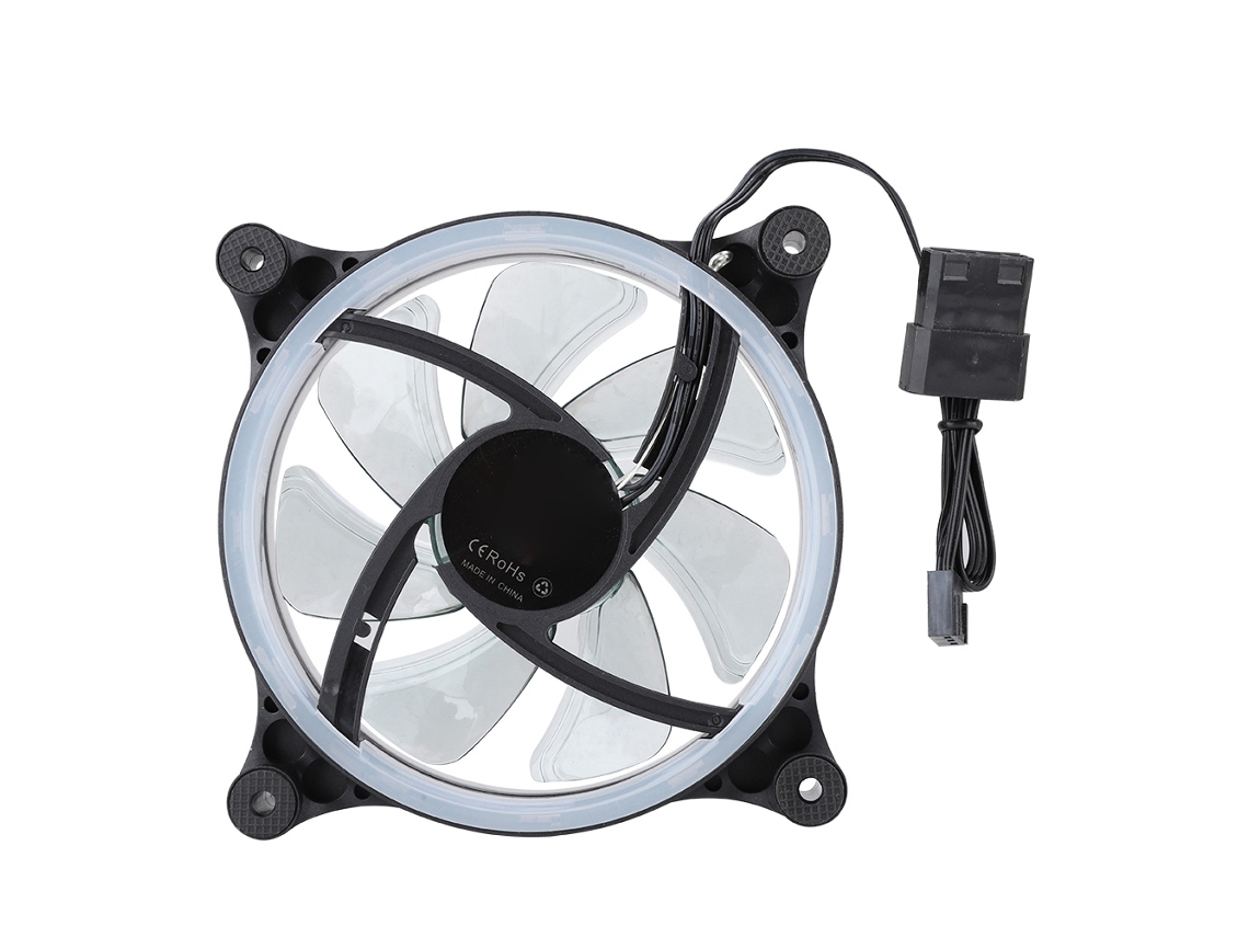 Rs-15 Mini 120mm Led Dual Halo Eclipse Silent Cooling Fan Computer Cooler Radiator Blue