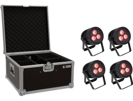 Acessório de Iluminação EUROLITE 4X Led Ip Par 3X9W Scl Spot + Case