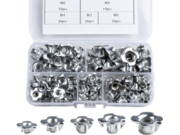 Conjunto De 90 Porcas Inserção Galvanizadas Com Quatro Garras,