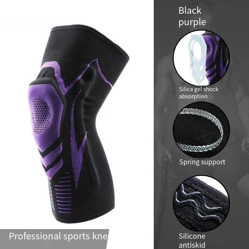 Joelho de Corrida Esportivo para Atividades Ao Ar Livre hx18 Preto e Roxo Único Tamanho Único AOZORZ