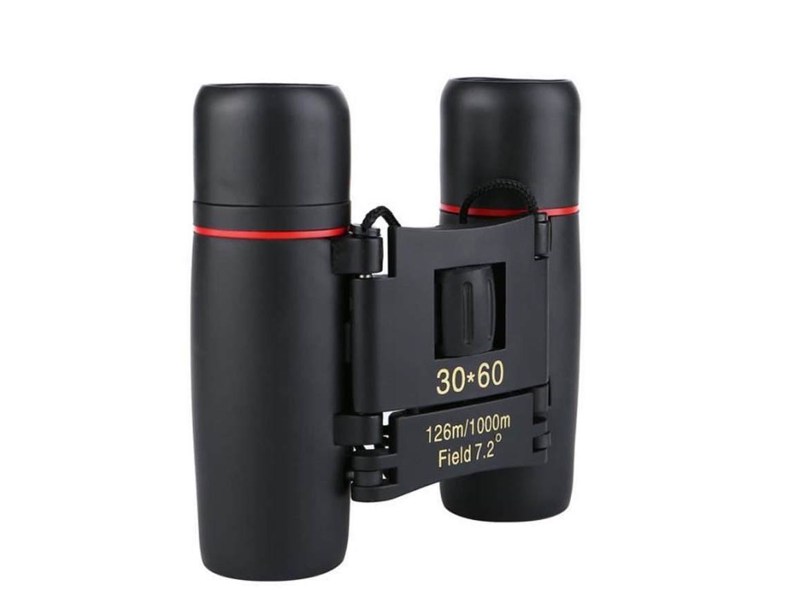 Binóculos Portáteis Dobráveis RUMOCOVO 30X60 Mini Telescópio de Visão Noturna com Pouca Luz para Caça Preto