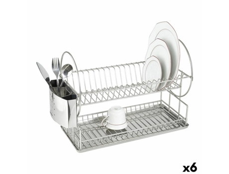 Escorredor de Louça Quttin Metal Aço inoxidável 49,5 x 24 x 35 cm (6 Unidades) (49,5 x 24 x 35 cm)