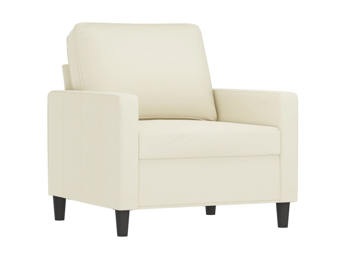 4 Pcs Conjunto de Sofás Veludo Cor Creme SYFAX