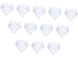 Pote para amostra de cosméticos em plástico transparente Diamond Clear, recarregável.