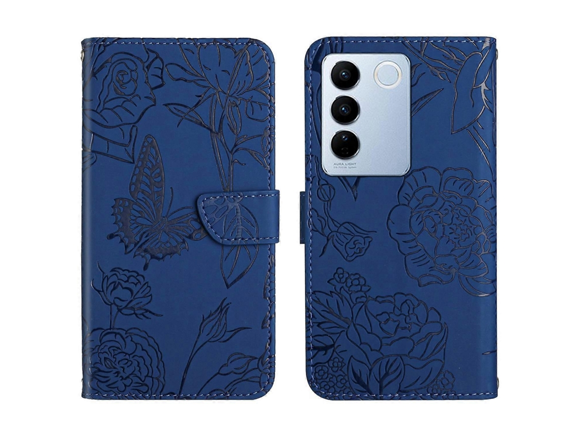 Capa De Celular De Couro Com Estampa De Borboleta Ht03 Skin Feel