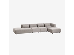 Sklum Sofá Modular De Canto Em 4 Peças Com Chaise Longue À Esquerda E Puff Fogler Poliéster                       Bombazina Toupeira Claro