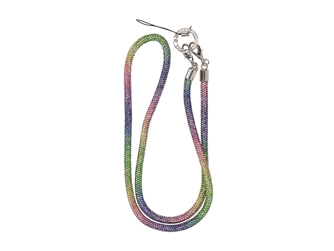 Colar Com Alça Para Celular De 80 Cm - Glitter Arco-íris