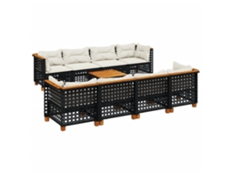 Garden Sofa Set, Garden Sofa Sets Vidaxl Preto Rattan / Vime (n/a)