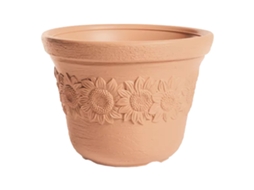 Vaso De Flores Sunny 34l, Dimensões (mm) 460x460x353, Cor Tijolo.
