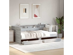 Cama De Solteiro | Camas Para Quarto | Sofá-cama Com Gavetas Sem Colchão 90x200 Cm Cinzento Sonoma