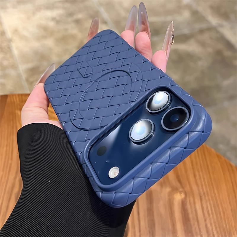 Capa Magnética Para Celular (iphone 11 Azul), Em Malha Respirável, Com Revestimento Ultrafino Em Tpu Macio.