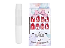 24 unhas postiças de cobertura total para decoração de manicure artificial.