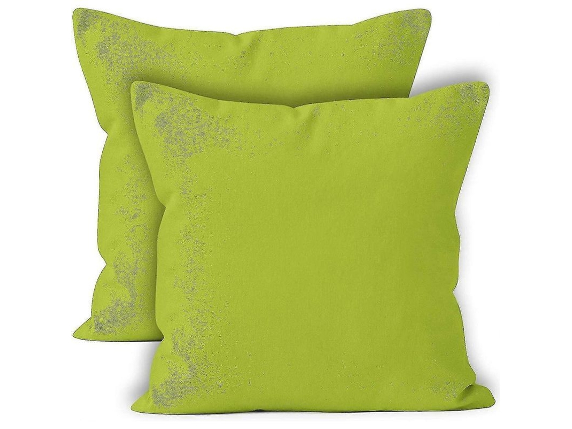 Capas de Almofada Verde Lima Algodão Canvas 40x40cm S/MARCA