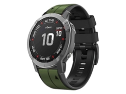 Pulseira De Relógio Lurelia Para Garmin Fenix 3 Hr 22 Mm Em Silicone Amygreen Preto