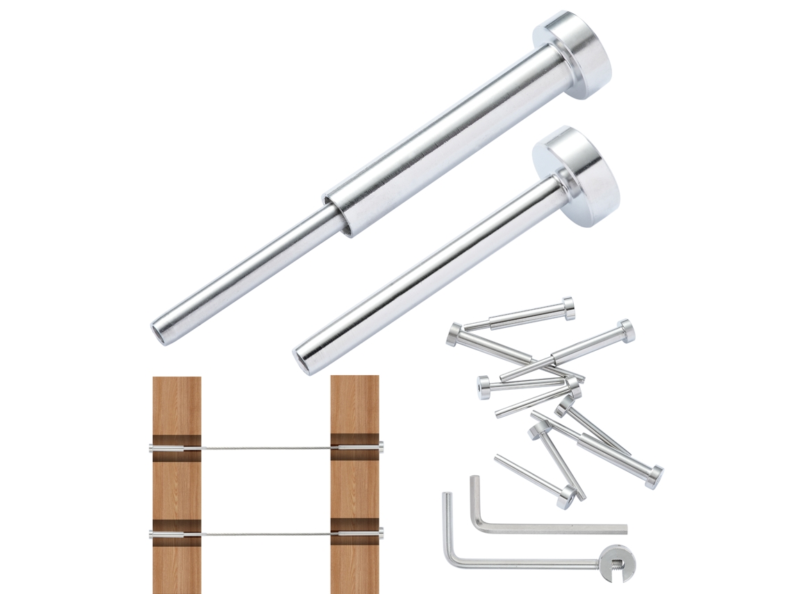 Kit de Trilhos de Cabos Invisíveis VEVOR 20 Pack Receptor Invisível de Aço Inoxidável T316 de 3 2 Mm e Extremidade de Pino de Estampagem