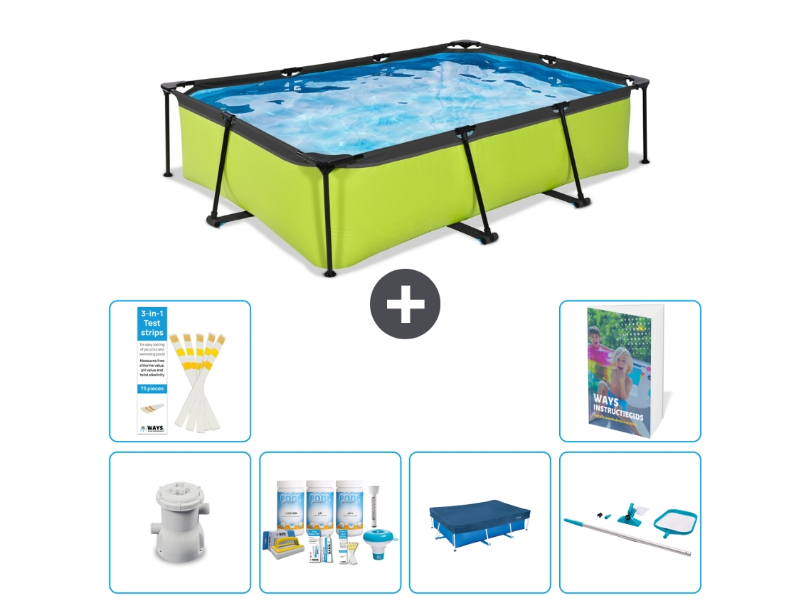 Piscina Exit Retangular 300x200x65 Cm 5 peças S336 EXIT TOYS