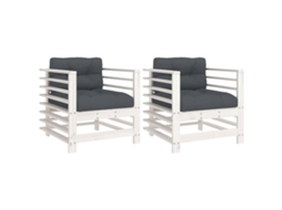 Garden Chair, Garden Chairs Vidaxl Branco Madeira De Pinho (n/a)