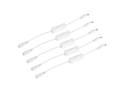 Rebe-5 Peças De Interruptor De Cabo Com Conector Dc 12v Fêmea E Macho Para Tira De Led Luz Branca