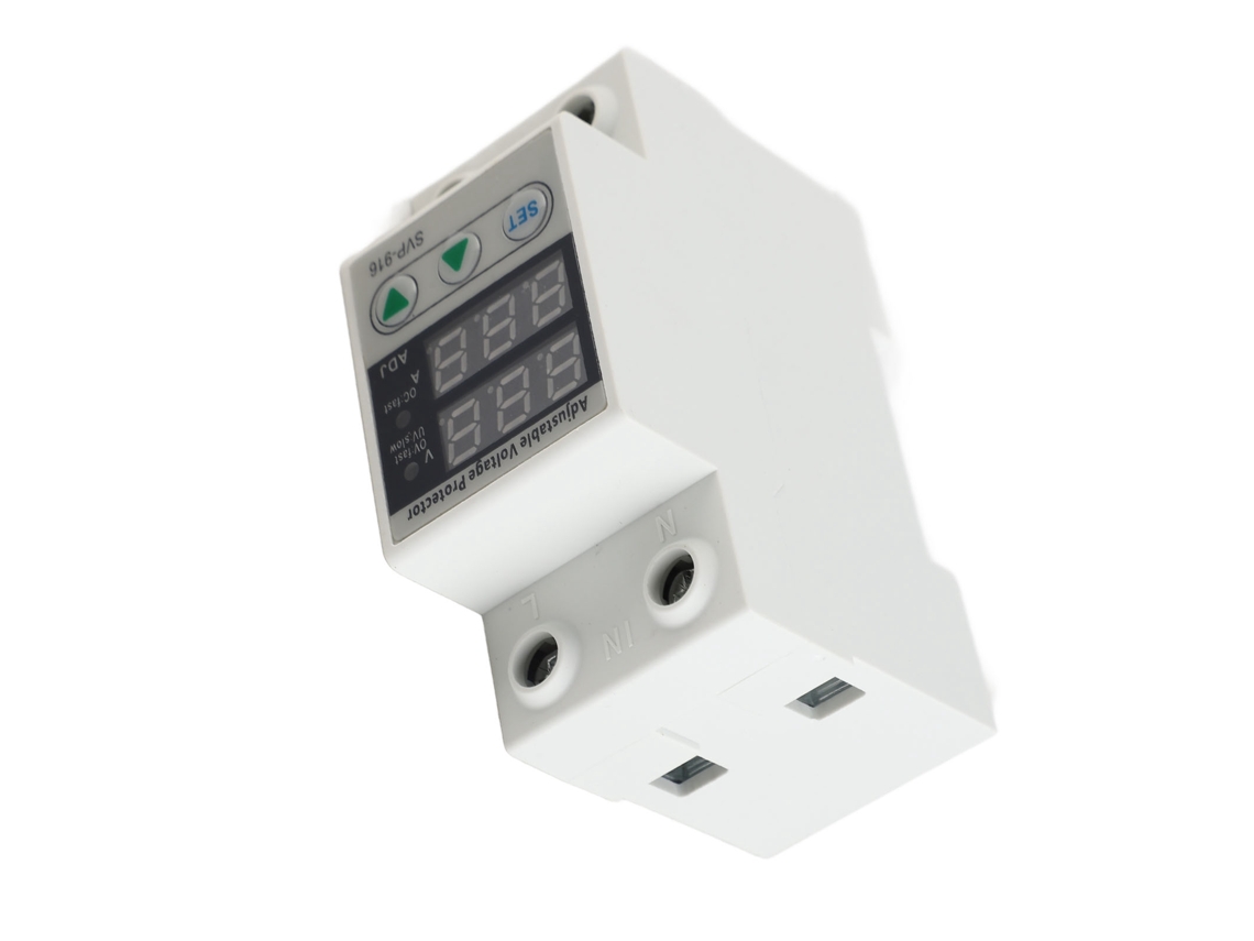 Protector Inteligente de Tensión Y Corriente Monofásico Ajustable 230vac 63a Svp 916 com S/MARCA