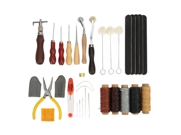 33 Piezas Ferramentas De Couro Kit Multifuncional Para Costura Manual E Reparação Diy