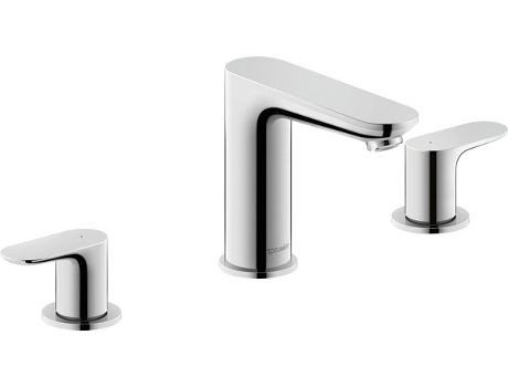Misturadora de Lavatório de 3 Furos DURAVIT Wave 129 Mm de Projeção com Descarga de Emergência Wa10600050 Cor: Crómio de Alto Brilho