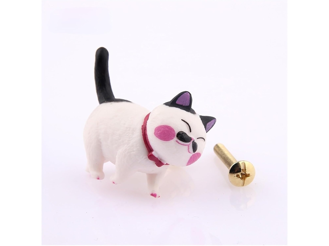 Conjunto De 2 Puxadores Giratórios Latão Em Formato Gato Para Portas Guarda Roupa, Gavetas E Portas, Com Furo Único Para