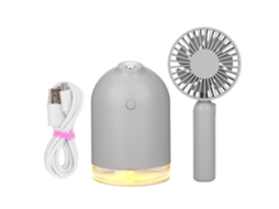 Mini Usb Air Humidifier With Detachable Fan And Night Light Grey