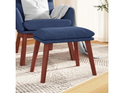 Vidaxl Apoio De Pés 45x29,5x35 Cm Tecido Azul