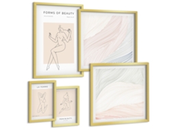 Conjunto De Pinturas Formas De Beleza Linhas Silhuetas Espelharte (5 Peças)