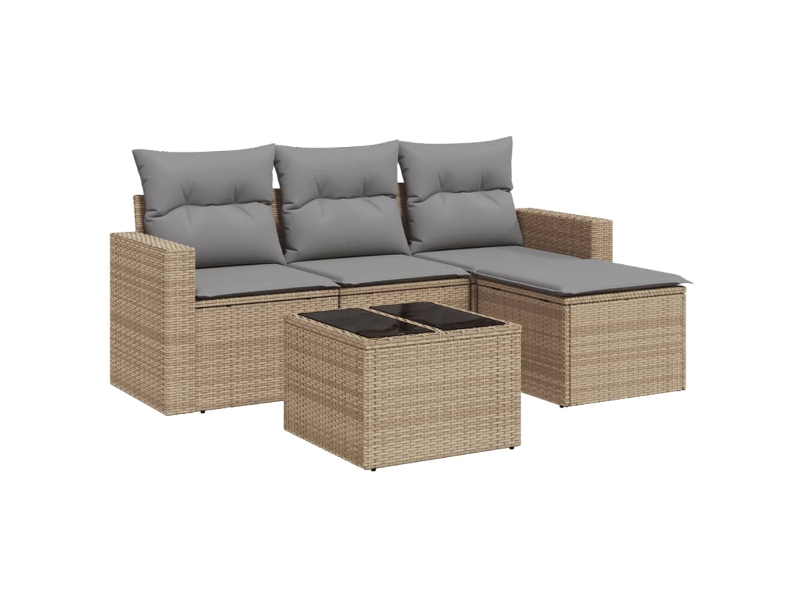 Garden Sofa Set, Garden Sofa Sets Vidaxl Bege Rattan / Vime (n/a)