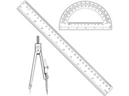 Conjunto De 3 Peças Com Réguas Escolares E 30 Cm, Transferidor