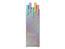 5pcs Bolígrafo de Gel Sistema de Colores Morandi Cuerpo Mate Abs Recambio Intercambiable para Estudiantes 5015
