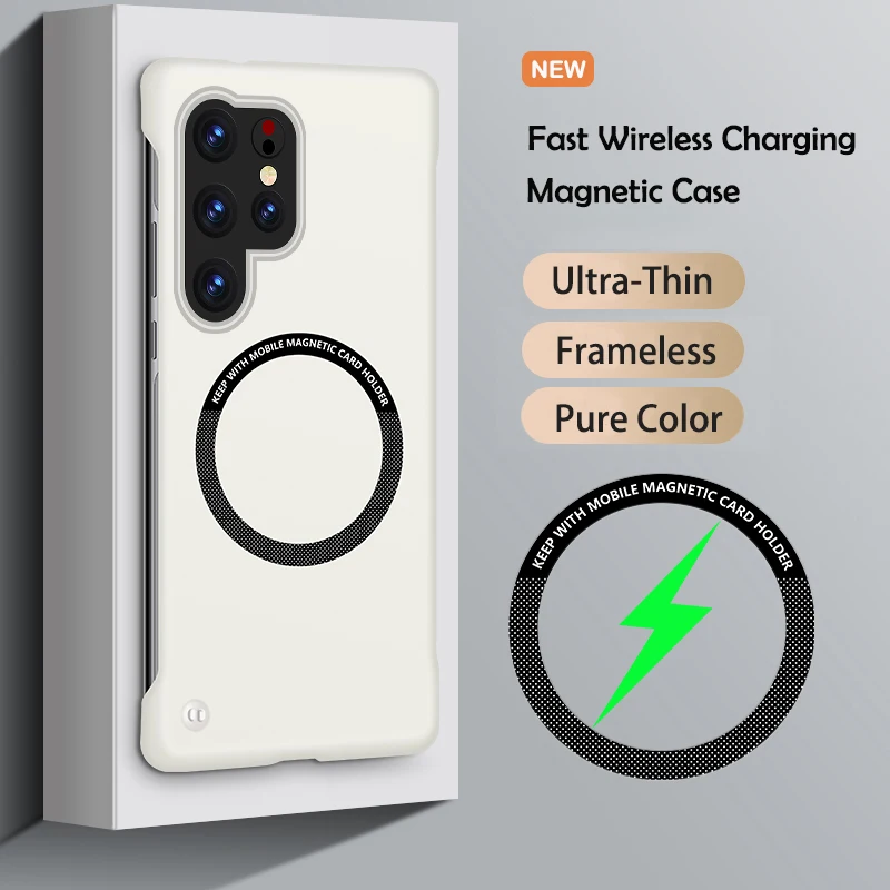 (branco Marfim, Galaxy S22 5g) Capa Magnética Para Celular Sem Moldura, Design Ultrafino Em Cor Sólida, Compatível Com Magsafe.