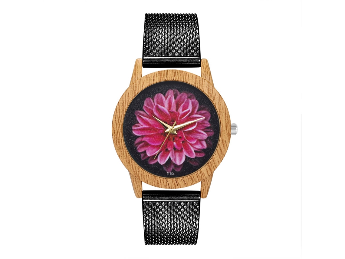 Relógio de Pulso Unisex Simples de Silicone com Mesh e Movimento de Quartzo Preto