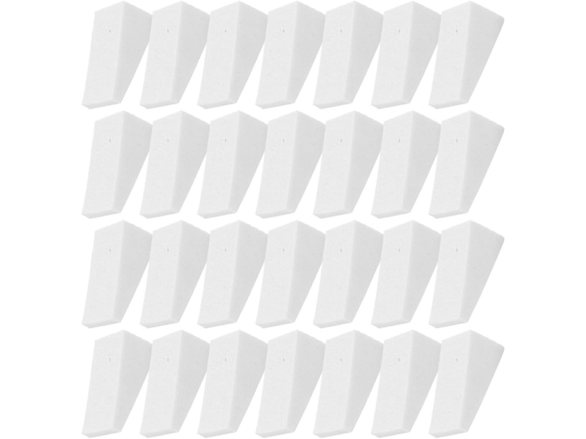 Pacote com 50 esponjas cosméticas triangulares brancas, esponja de dupla função.