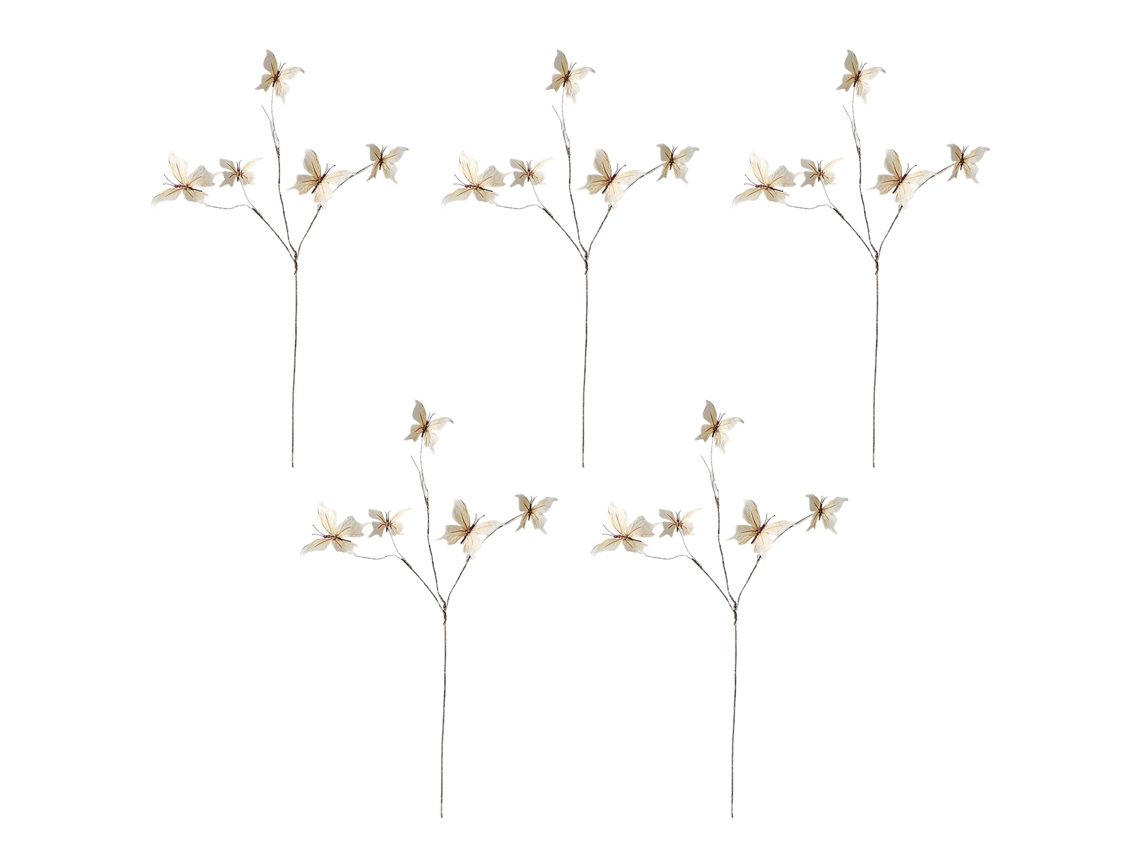 Laxiscreed Varetas Decorativas Com 5 Cabeças Para Jardim E Janela, Bege, 70cm