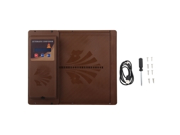 Porta Automática para Galinheiro com Temporizador Abertura Horizontal Usb Programável Marrom