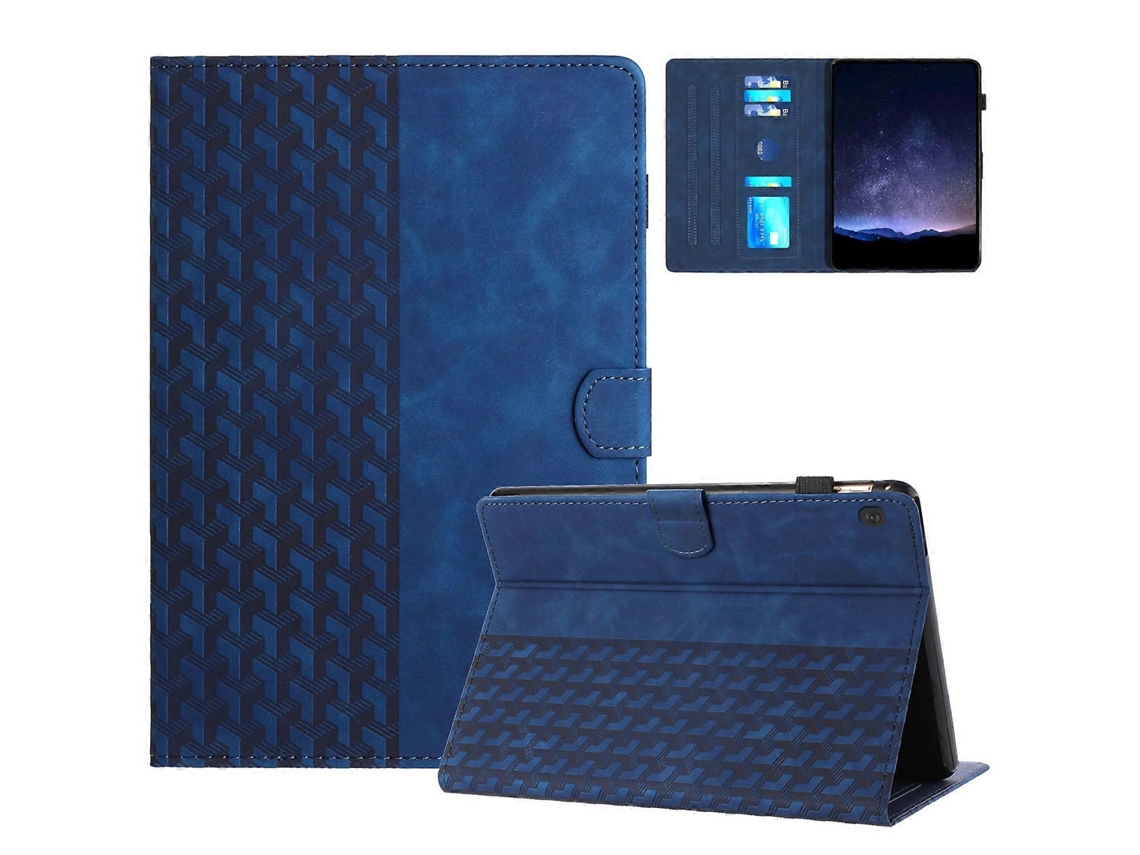 Capa para tablet inteligente em couro com relevo Webake e blocos de montar