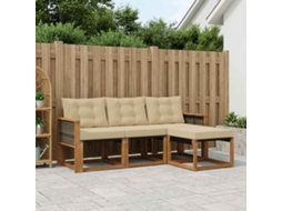 Vidaxl Conjunto De Sofás Para Exterior 4 Pcs Natural E Bege