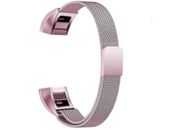 Pulseira Magnética De Aço Inoxidável, Compatível Com Fitbit Alta Small (130 Mm, 170), Ouro Cereja.