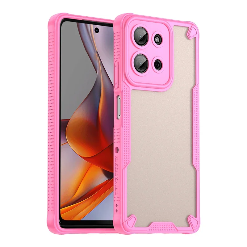 (rosa, Motorola Moto G35) Capa De Policarbonato Para Celulares Motorola, Resistente A Impactos E Com Material Macio Ao Toque.