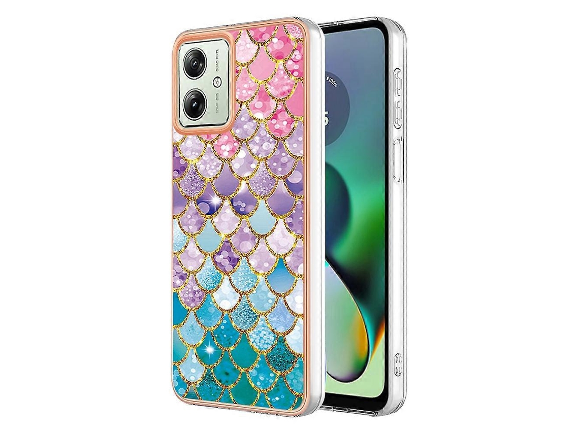 Capa Para Celular Motorola Moto G54 Em Tpu Com Revestimento Eletrolítico Imd