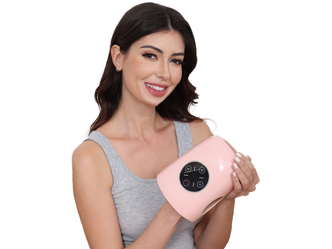 Massageador De Mão Elétrico Com Airbag, Calor E Compressão, Terapia Manual Recarregável Para Artrite E Artrite Digitallab (rosa)