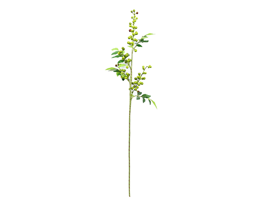 Rosa com Folhas Verdes e Fruto Vermelho Decorativo LAXISCREED