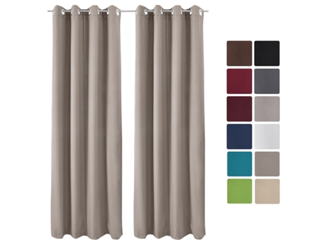 Amelie To Cortina com Ilhós 140X245Cm Areia 2Pcs BEAUTISSU