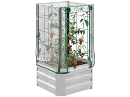 Kit de Canteiro Elevado com Cobertura de Plástico, Treliça, 53x53x90cm BTFORUS