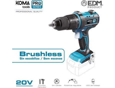 BERBEQUIM PERCUTOR/APARADUSADOR 20V BRUSHLESS (SEM BATERIA NEM CARREGADOR)  PRO SERIE BATTERY EDM