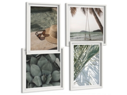 Galeria De Pinturas Murais Flores Silvestres Prados Verão Paisagens Moldura Branca Quadros Para O Escritório Espelharte (conjunto De 4 Imagens)